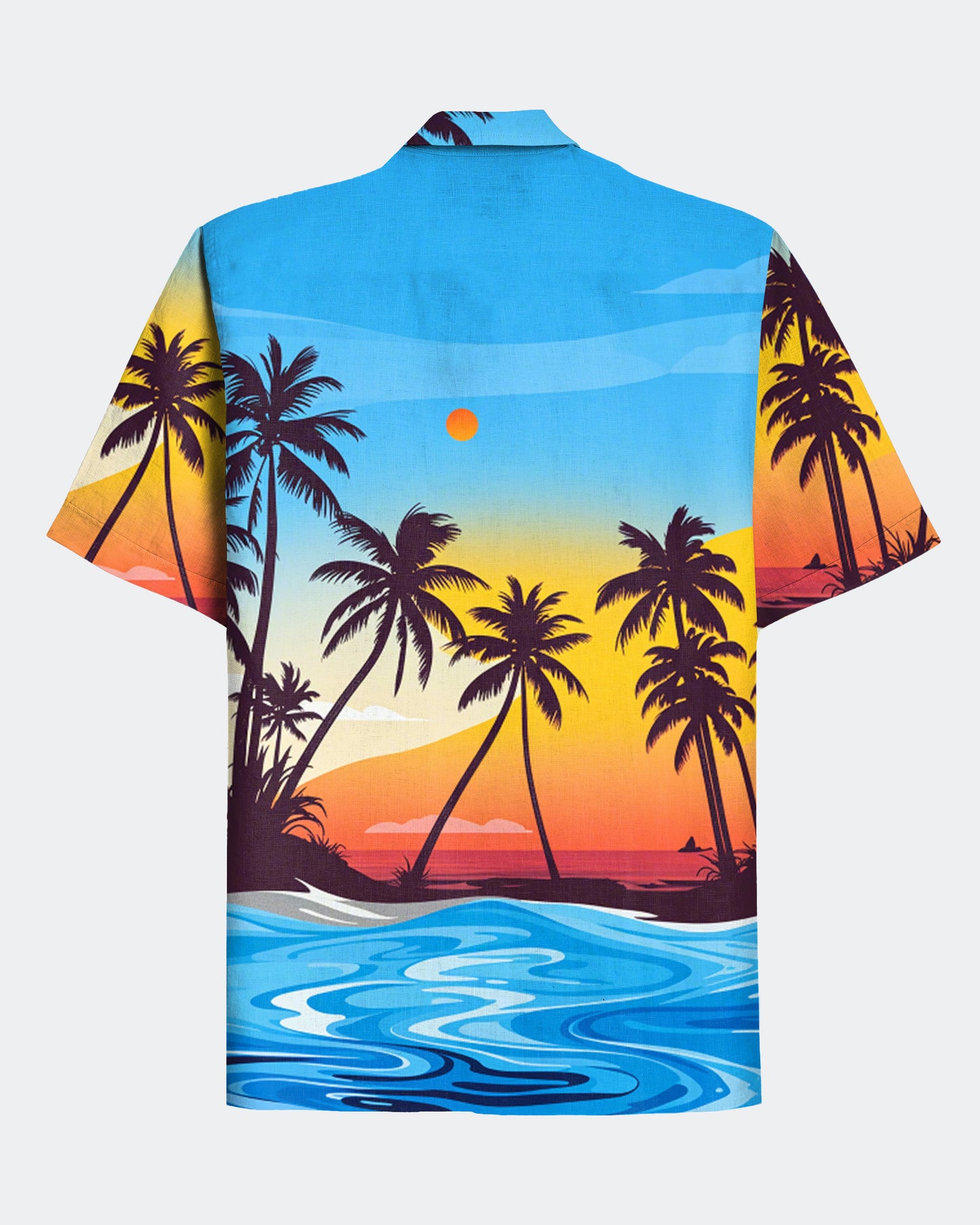 Men's Hawaiian Coconut Tree Print Short Sleeve Shirt