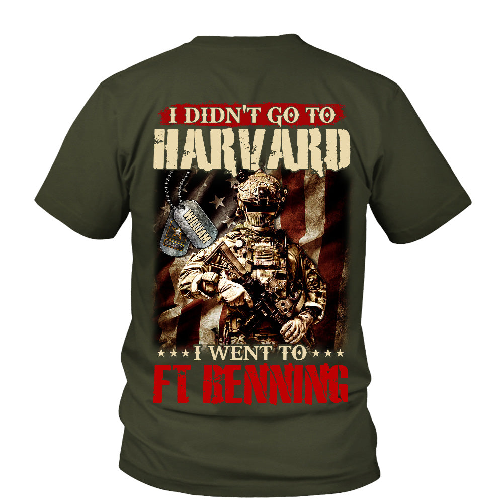 I Didn't Go To Harvard I Went To Military Base Vintage Personalized Shirt For Veterans H2511