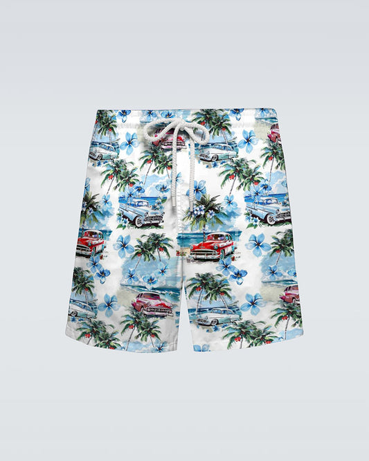 Hawaiian Car Beach Pattern Beach Quick-drying Trunks Swimming Trunks Plus Size Men