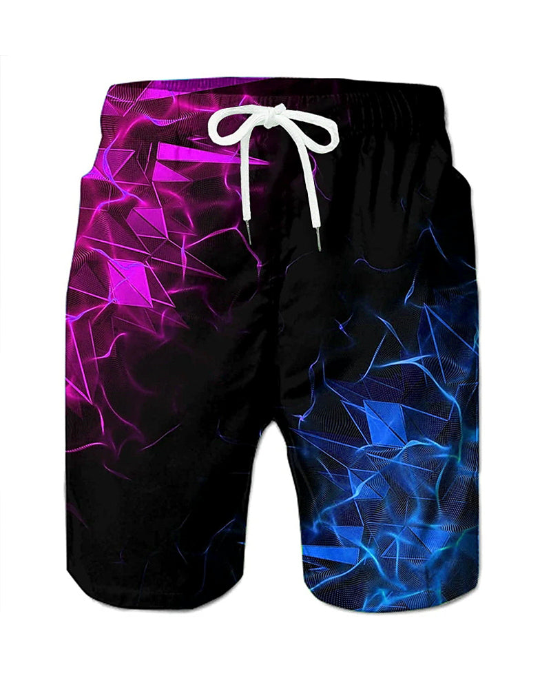 Beach Quick-drying Fabric Phantom Geometric Swim Trunks Men's Plus Size