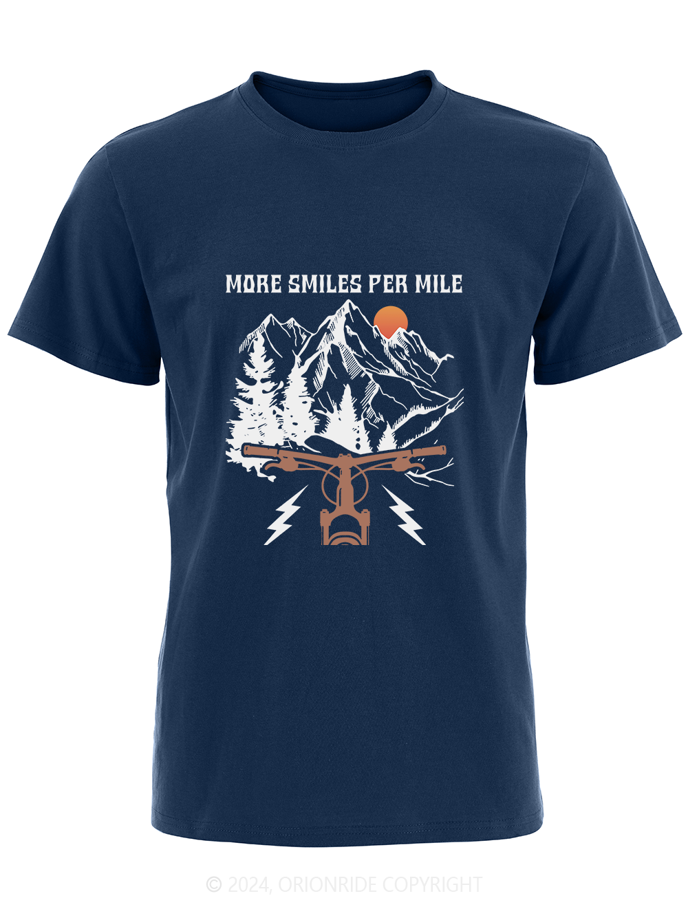 Orionride Short Sleeves More Smiles Per Mile Bike T-Shirt