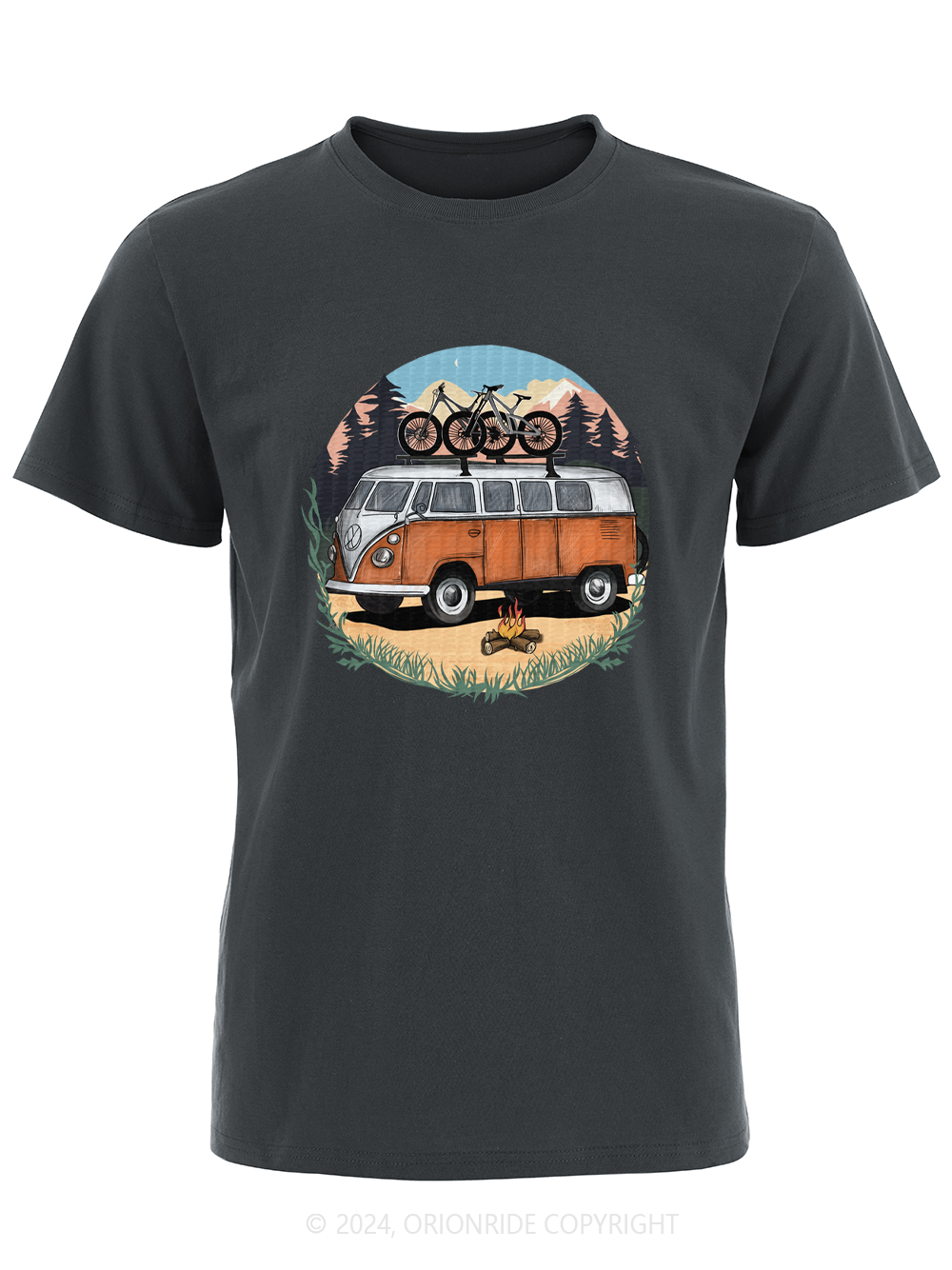 Orionride Short Sleeves Retro Camper Vans Bike T-Shirt