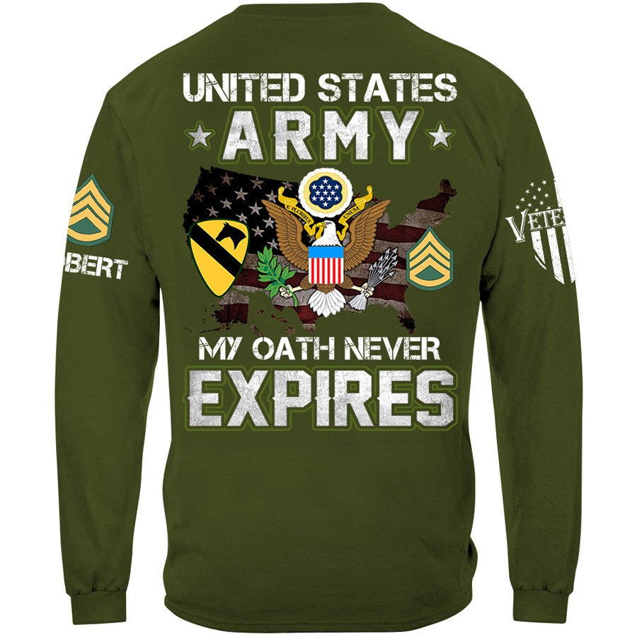 Custom Veteran Shirt Available To All Military Branches My Oath Never Expires Shirt For Soldier Veteran H2511 Trna