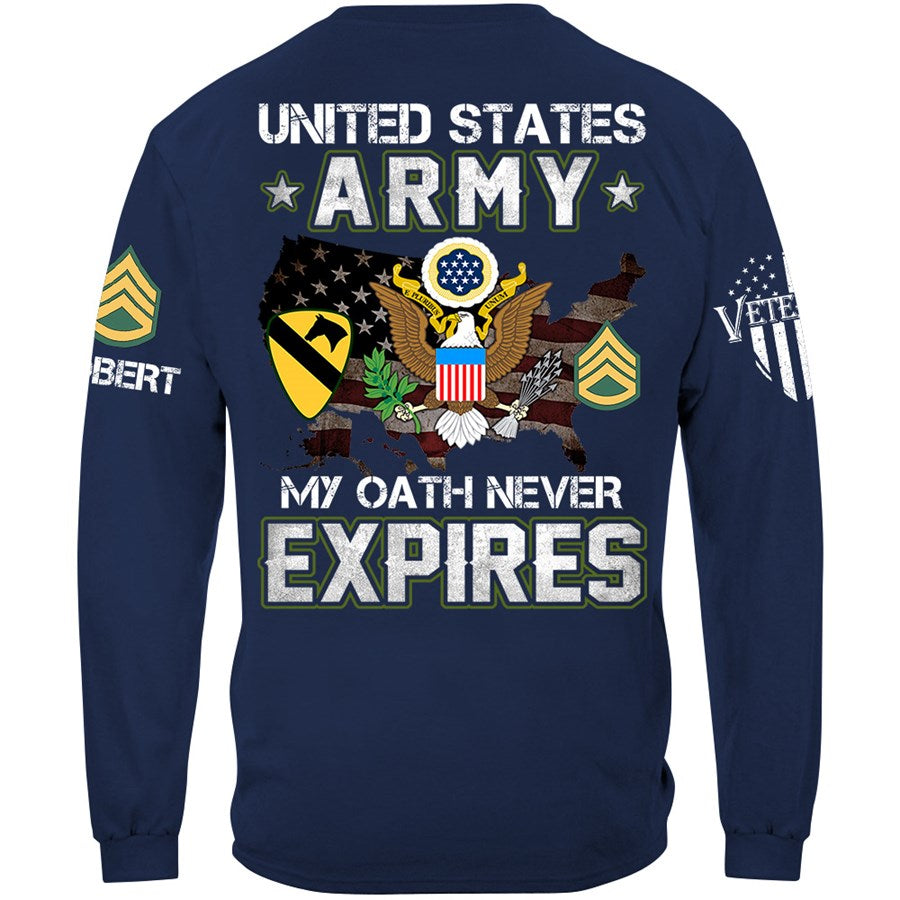 Custom Veteran Shirt Available To All Military Branches My Oath Never Expires Shirt For Soldier Veteran H2511 Trna