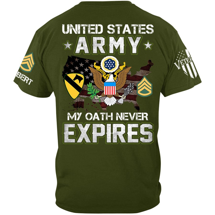 Custom Veteran Shirt Available To All Military Branches My Oath Never Expires Shirt For Soldier Veteran H2511 Trna