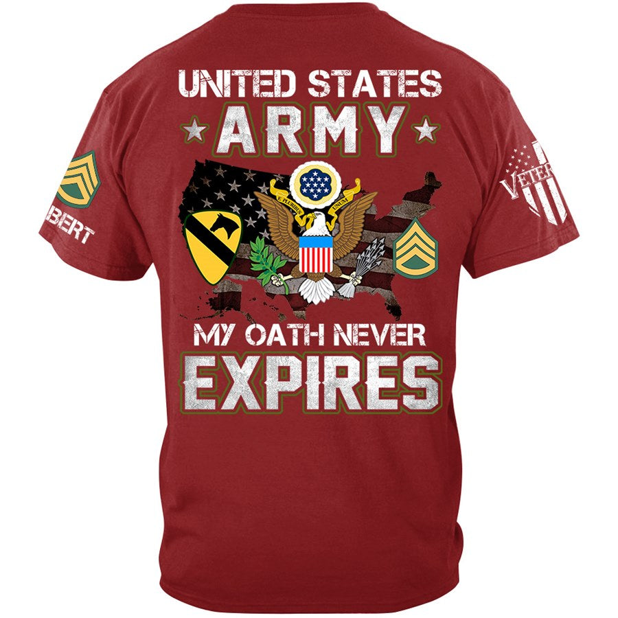 Custom Veteran Shirt Available To All Military Branches My Oath Never Expires Shirt For Soldier Veteran H2511 Trna