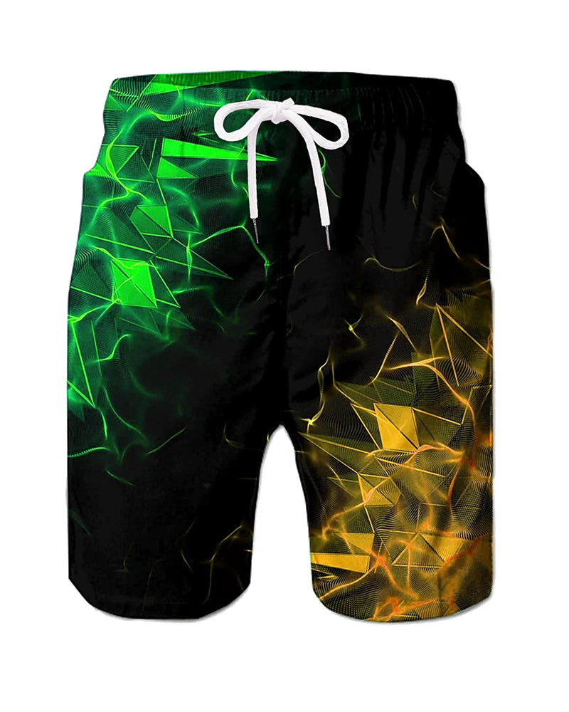 Beach Quick-drying Fabric Phantom Geometric Swim Trunks Men's Plus Size