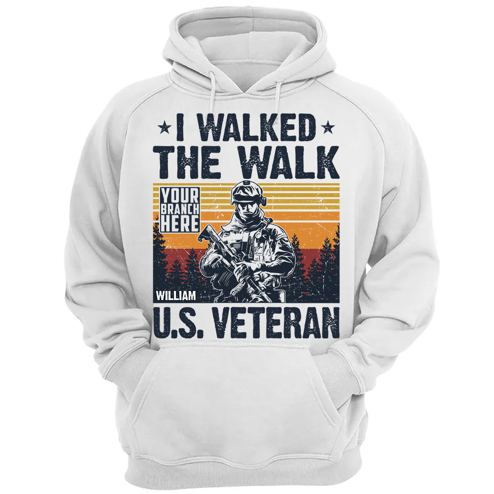 High-Quality Vintage I Walked The Walk Us Veteran Personalized Shirt For Veteran H2511