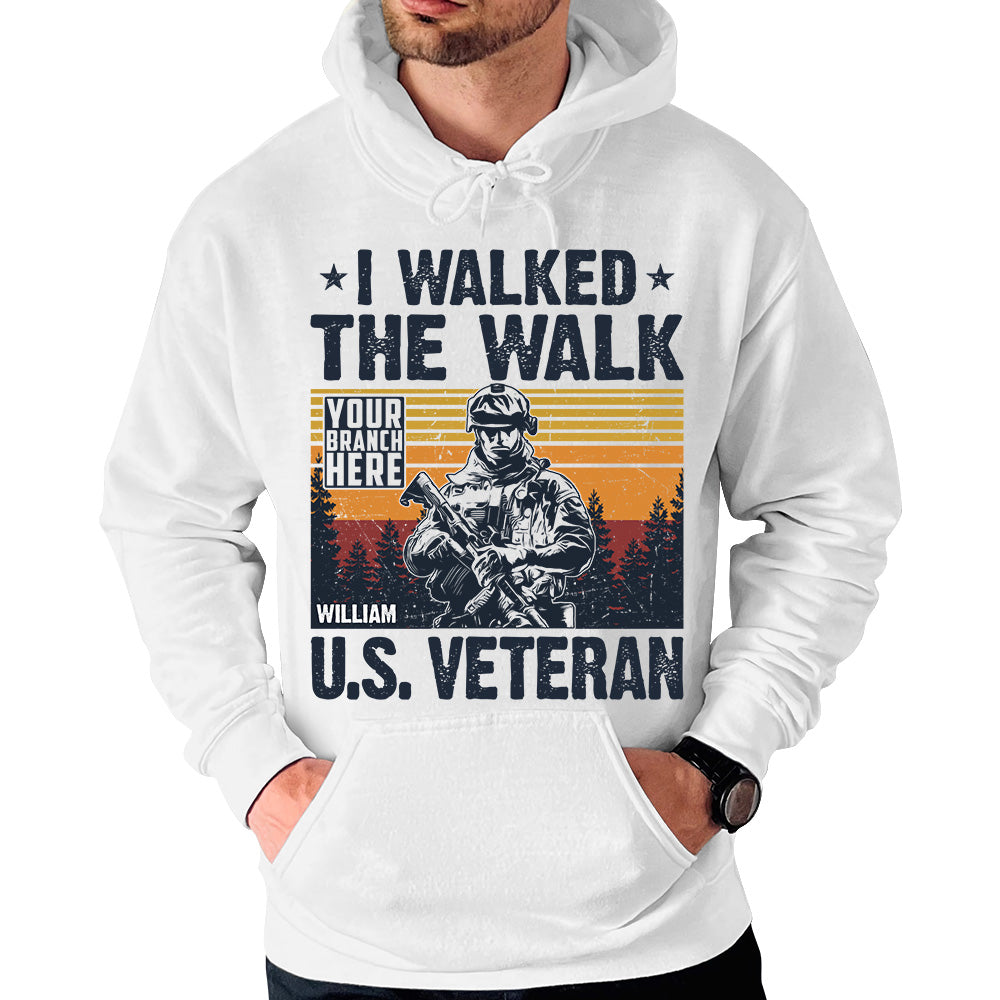 High-Quality Vintage I Walked The Walk Us Veteran Personalized Shirt For Veteran H2511