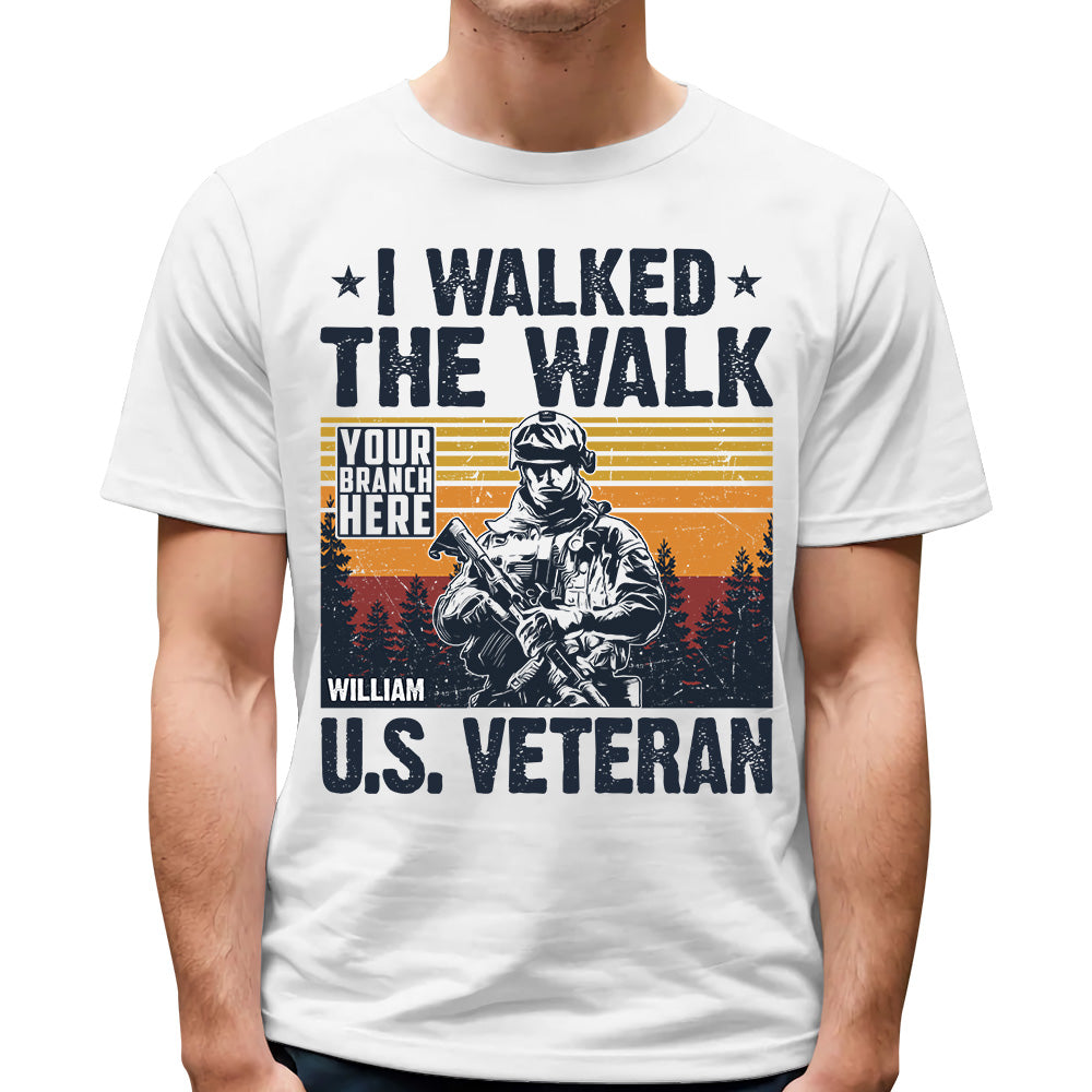 High-Quality Vintage I Walked The Walk Us Veteran Personalized Shirt For Veteran H2511