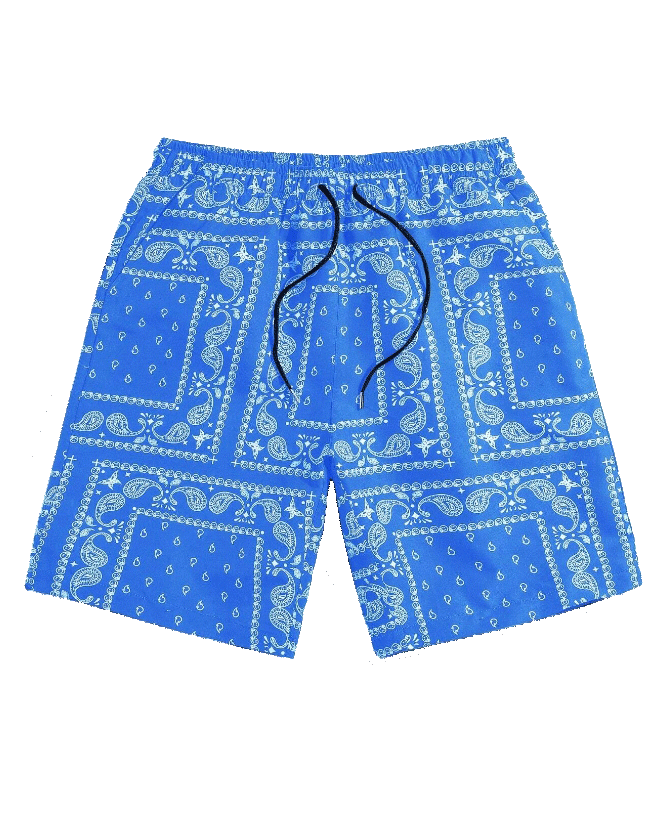 Beach Quick-Drying Cashew Flower-Print Swim Trunks