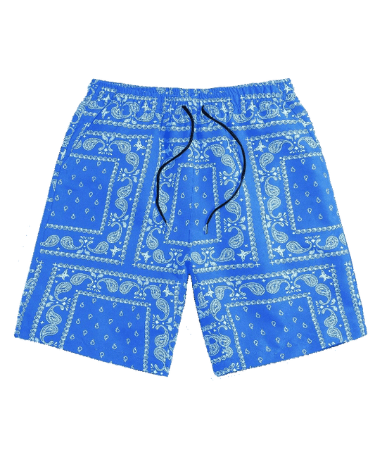 Beach Quick-Drying Cashew Flower-Print Swim Trunks