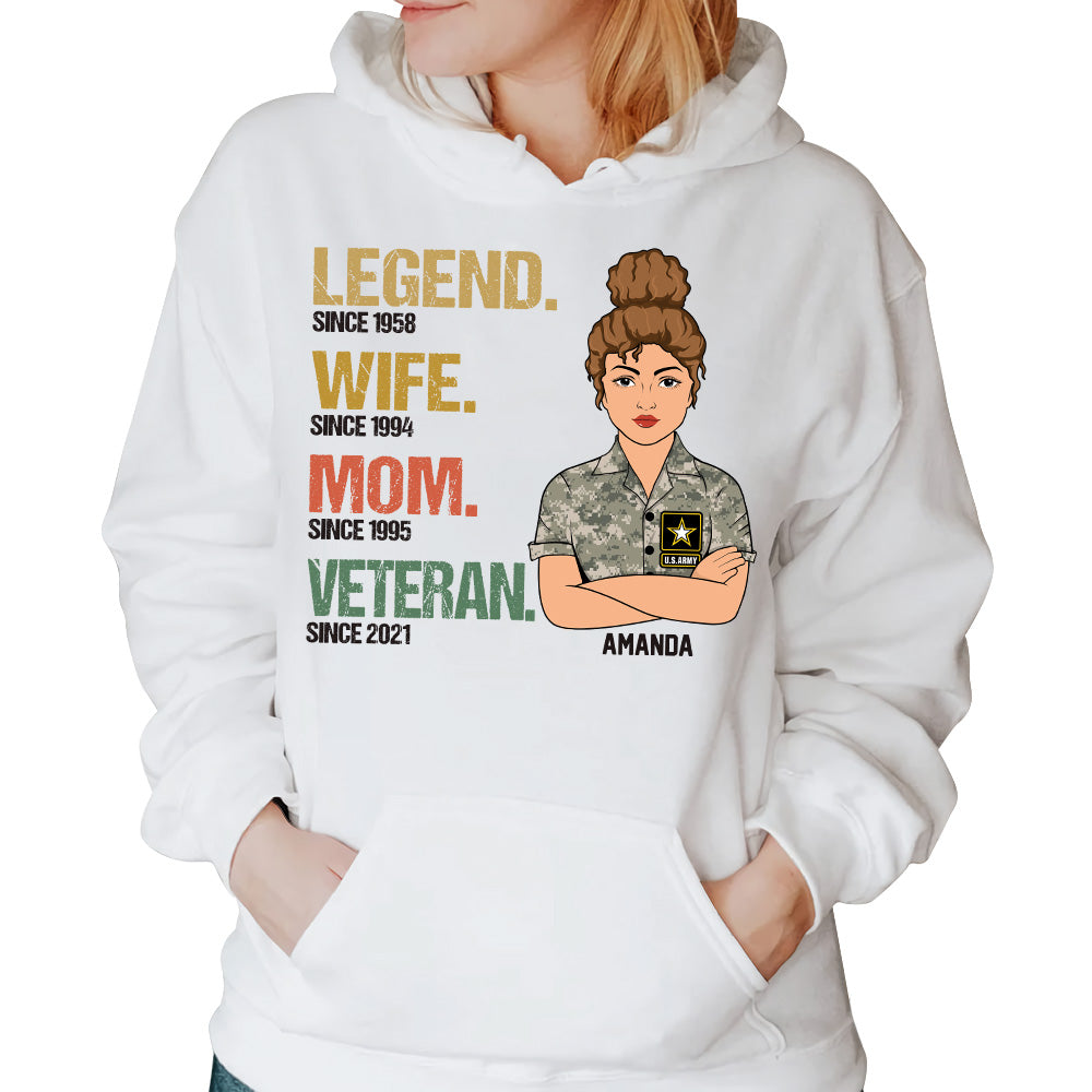 Legend Wife Mom Veteran Custom Year Shirt For Female Veteran H2511