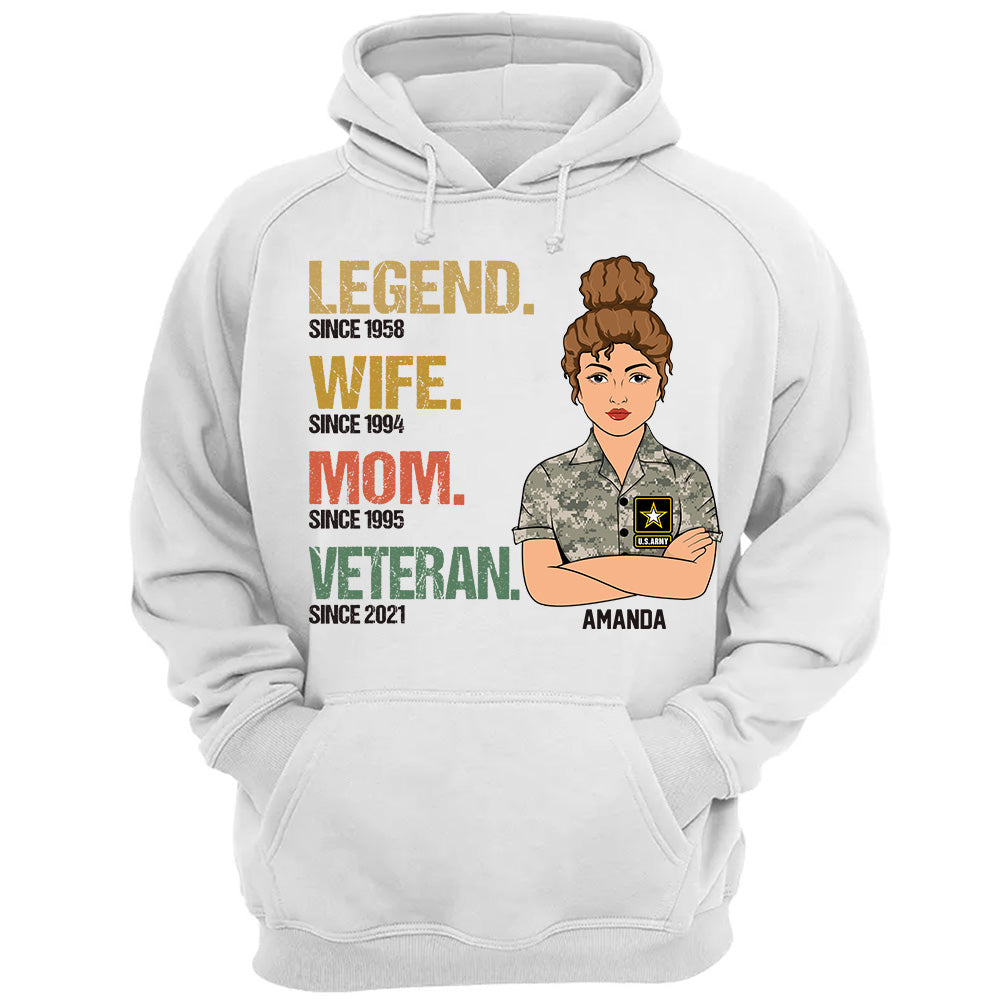 Legend Wife Mom Veteran Custom Year Shirt For Female Veteran H2511