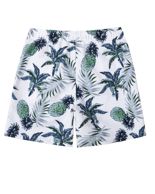 Beach Quick-Drying Floral-Print Swim Trunks