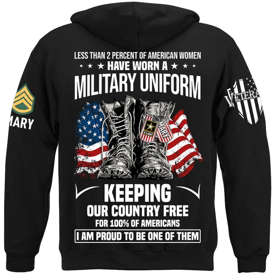 Less Than 2 Percent Of American Women Have Worn A Military Uniform Keeping Our Country Free Custom Shirt For Veteran H2511 Trna