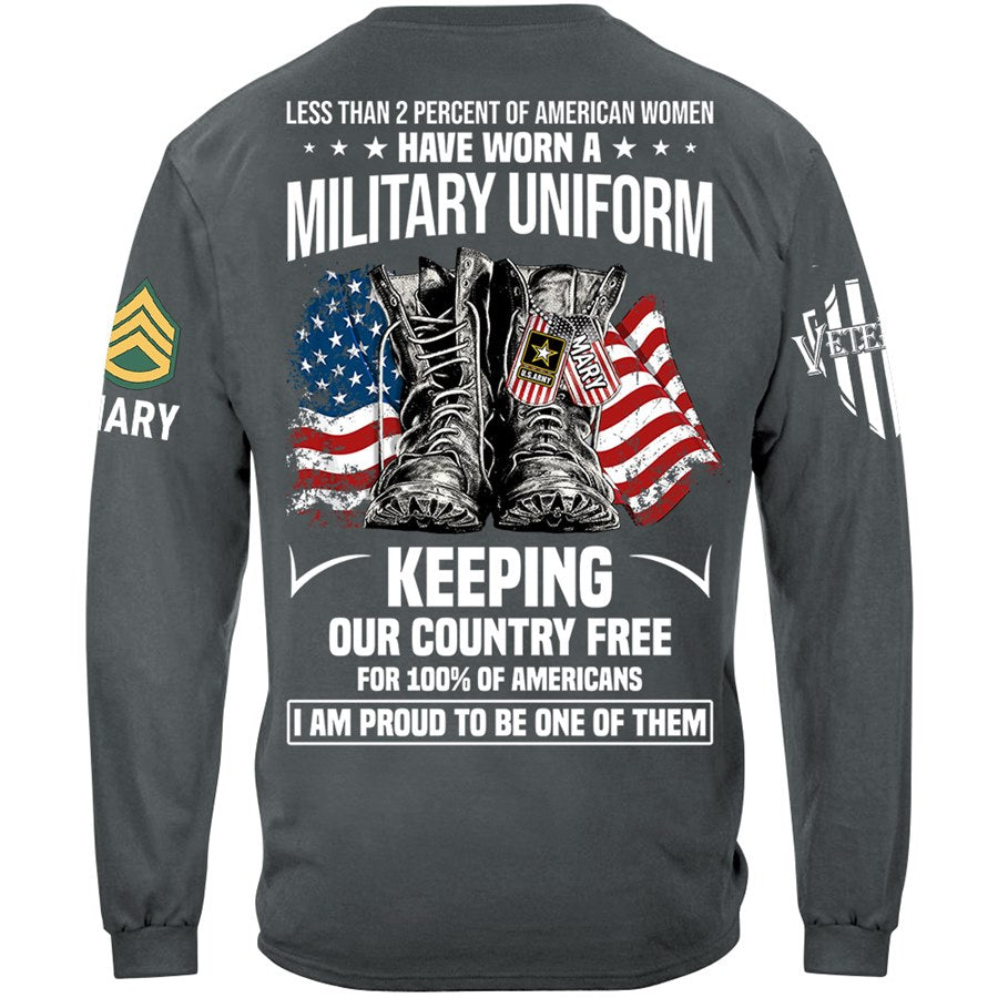 Less Than 2 Percent Of American Women Have Worn A Military Uniform Keeping Our Country Free Custom Shirt For Veteran H2511 Trna