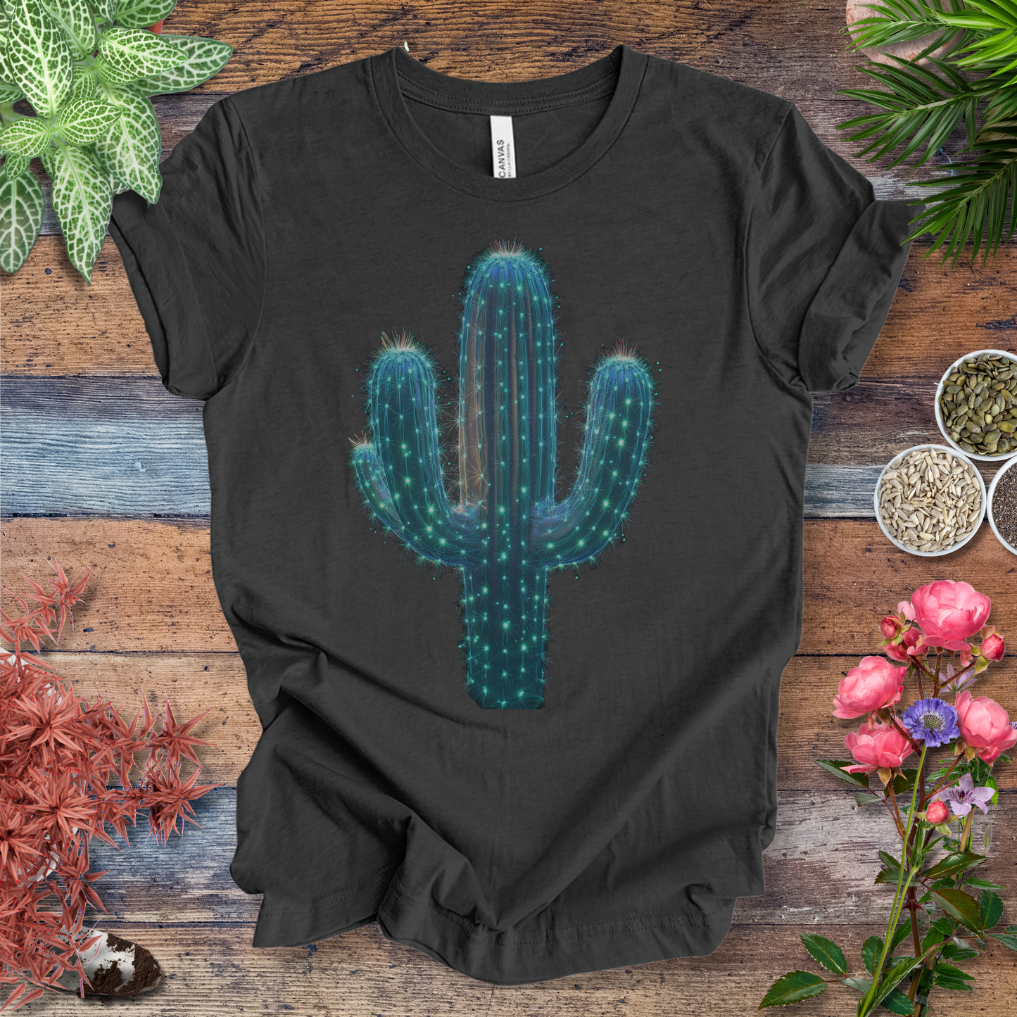 Cosmic Cactus Glow T-Shirt