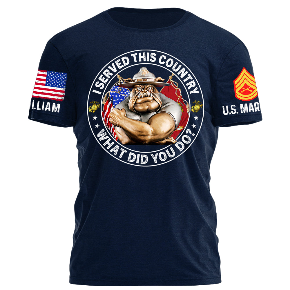 I Served This Country What Did You Do Personalized Grunge Style Shirt For Veteran H2511