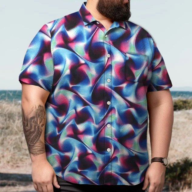 Plus Size Beach Vacation Style Men's Shirts