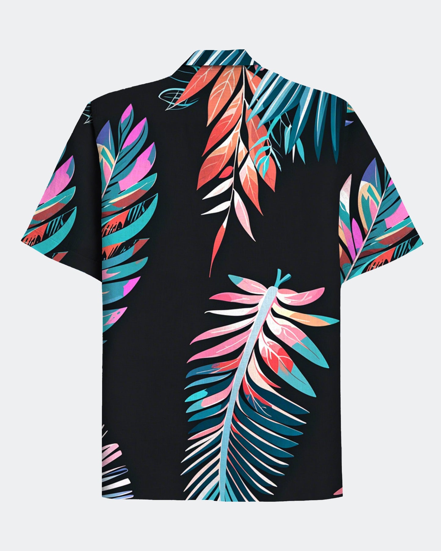 Men's Hawaii Palm Leaf Print Short Sleeve Shirt