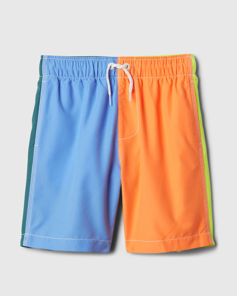 Plus Size Men's Simple Color Matching Beach Quick-drying Pants Swimming Trunks