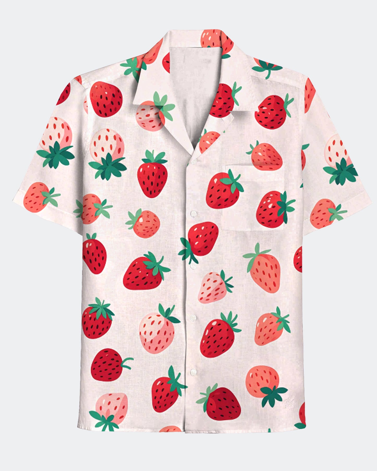 Men's Hawaii Strawberry Print Short Sleeve Shirt