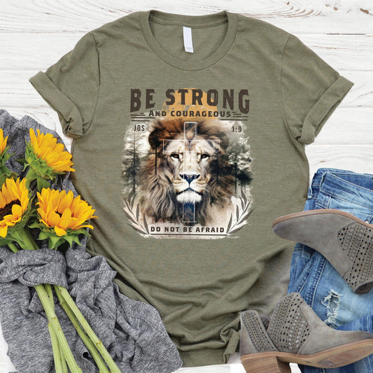 Be Strong and Courageous Lion Tee