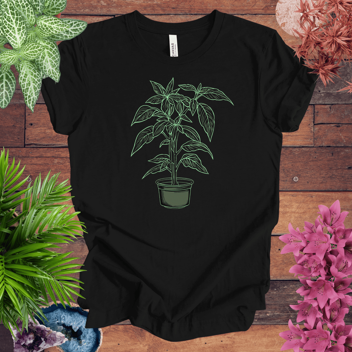 Basil Plant Outline T-Shirt