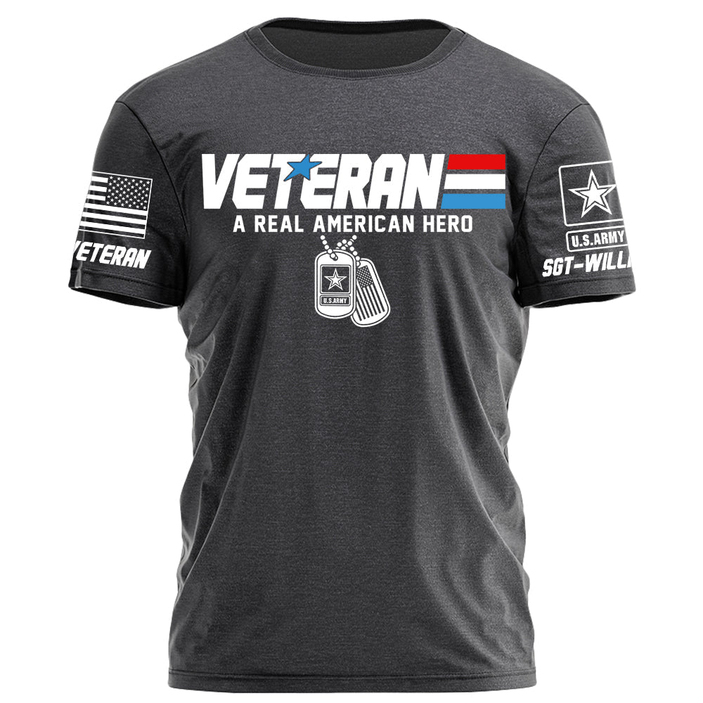 Veteran A Real American Hero Personalized Shirt For Veteran Custom Branch Name H2511