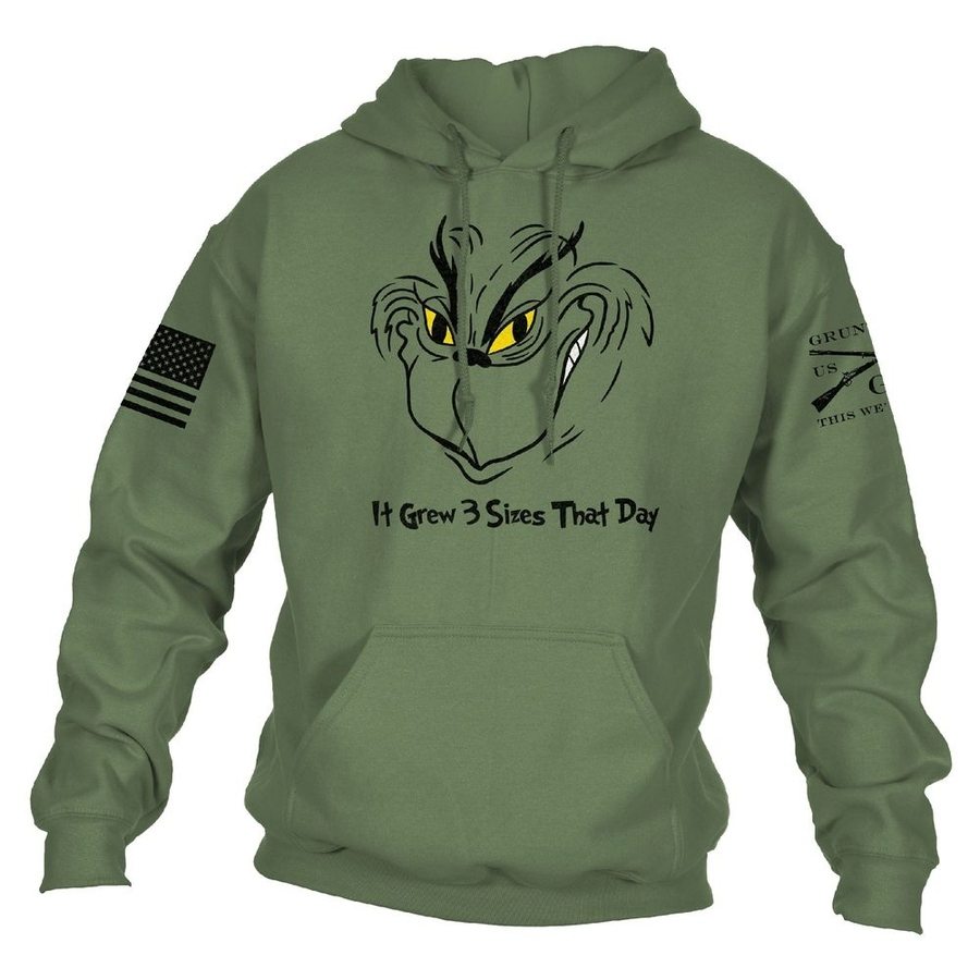 Grinch Grows Hoodie - Military Green