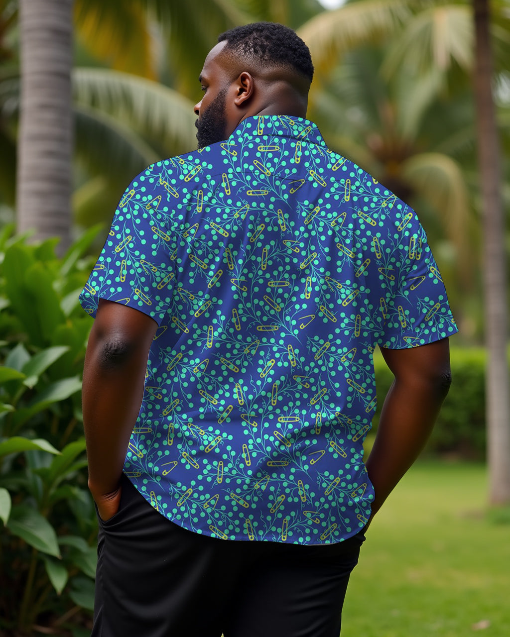 Men's Plus Size Heart-to-heart Natural Lapel Short Sleeve Shirt