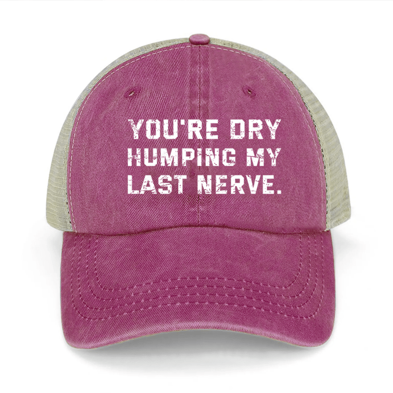 You're Dry Humping My Last Nerve Washed Denim Mesh Back Cap