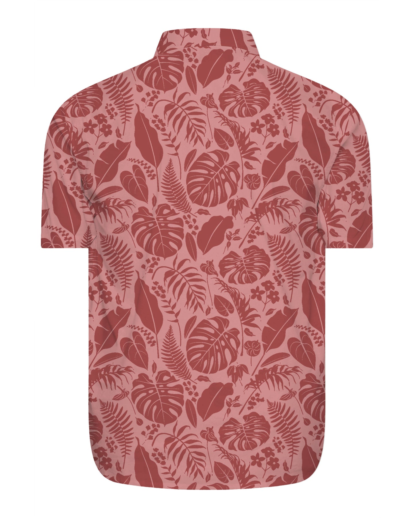 Men's Plus Size Shawe Plant Silhouette Jacquard Craft Fabric Short Sleeve Shirt