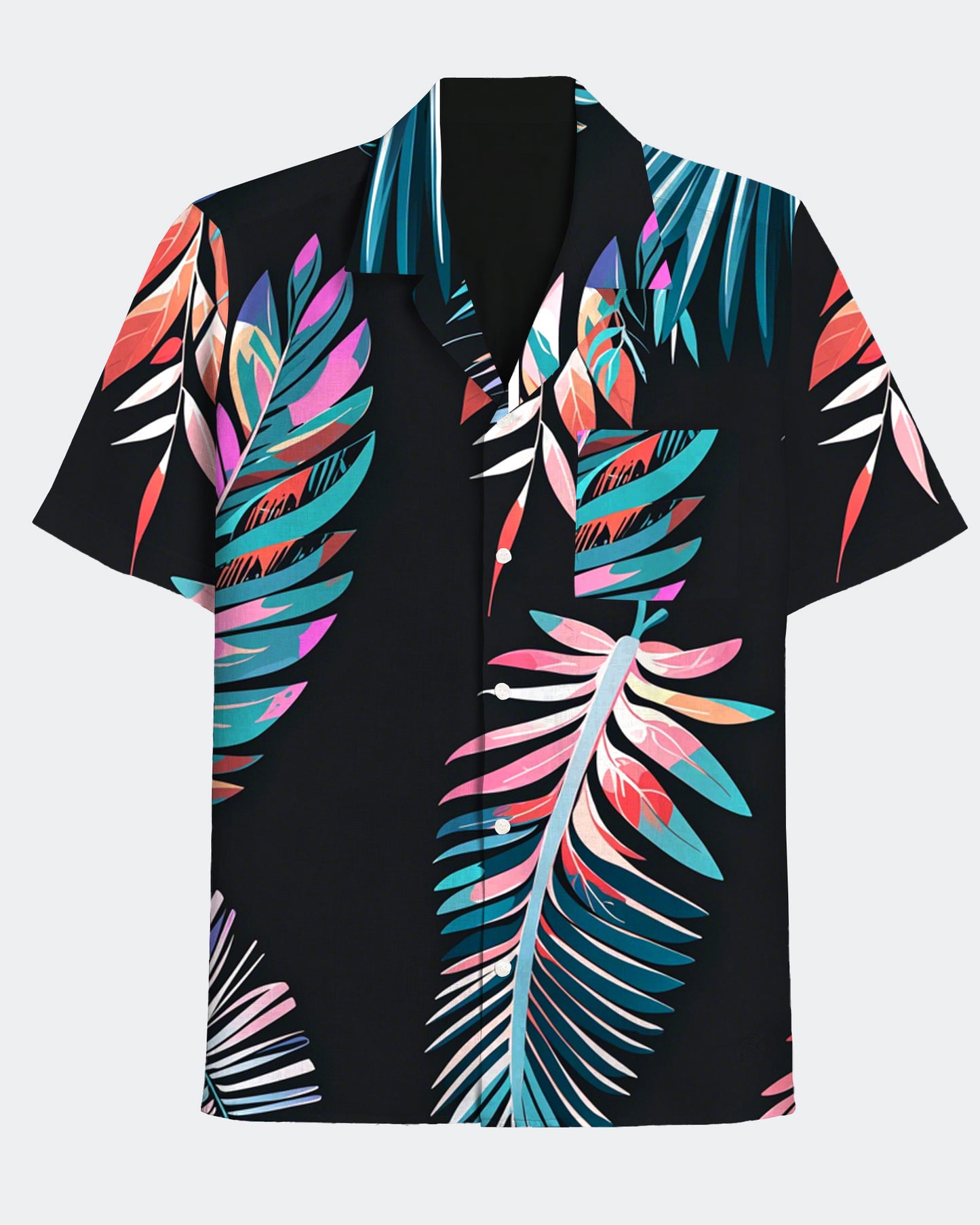 Men's Hawaii Palm Leaf Print Short Sleeve Shirt