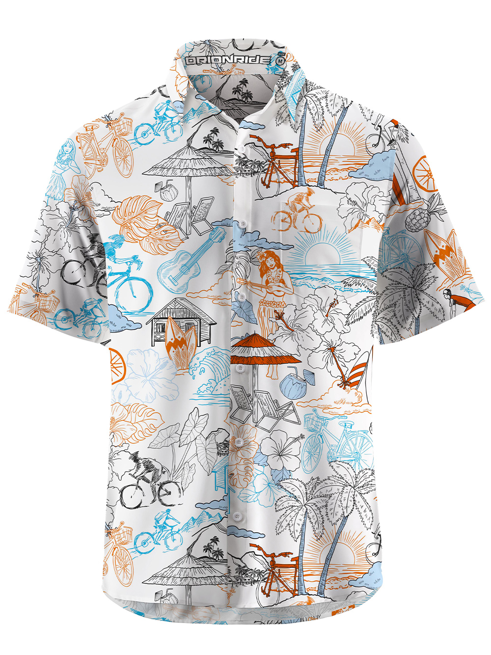 Orionride Short Sleeves Hawaiian Style Zipper Pockets Ultra Lightweight Gravel Shirt