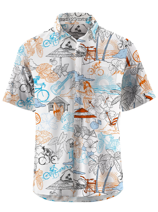 Orionride Short Sleeves Hawaiian Style Zipper Pockets Ultra Lightweight Gravel Shirt