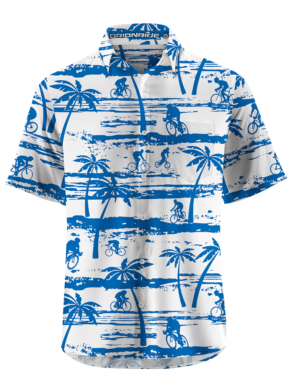 Orionride Short Sleeves Palm Trees Zipper Pockets Ultra Lightweight Gravel Shirt