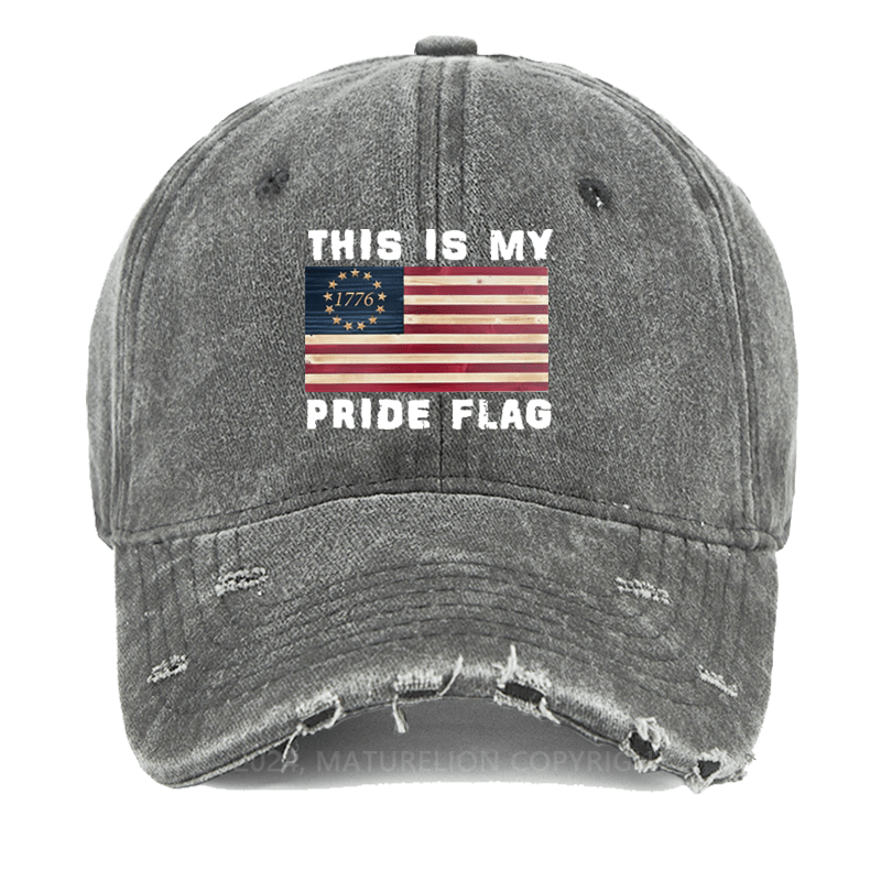 Maturelion This Is My Pride Flag USA American Washed Vintage Cap