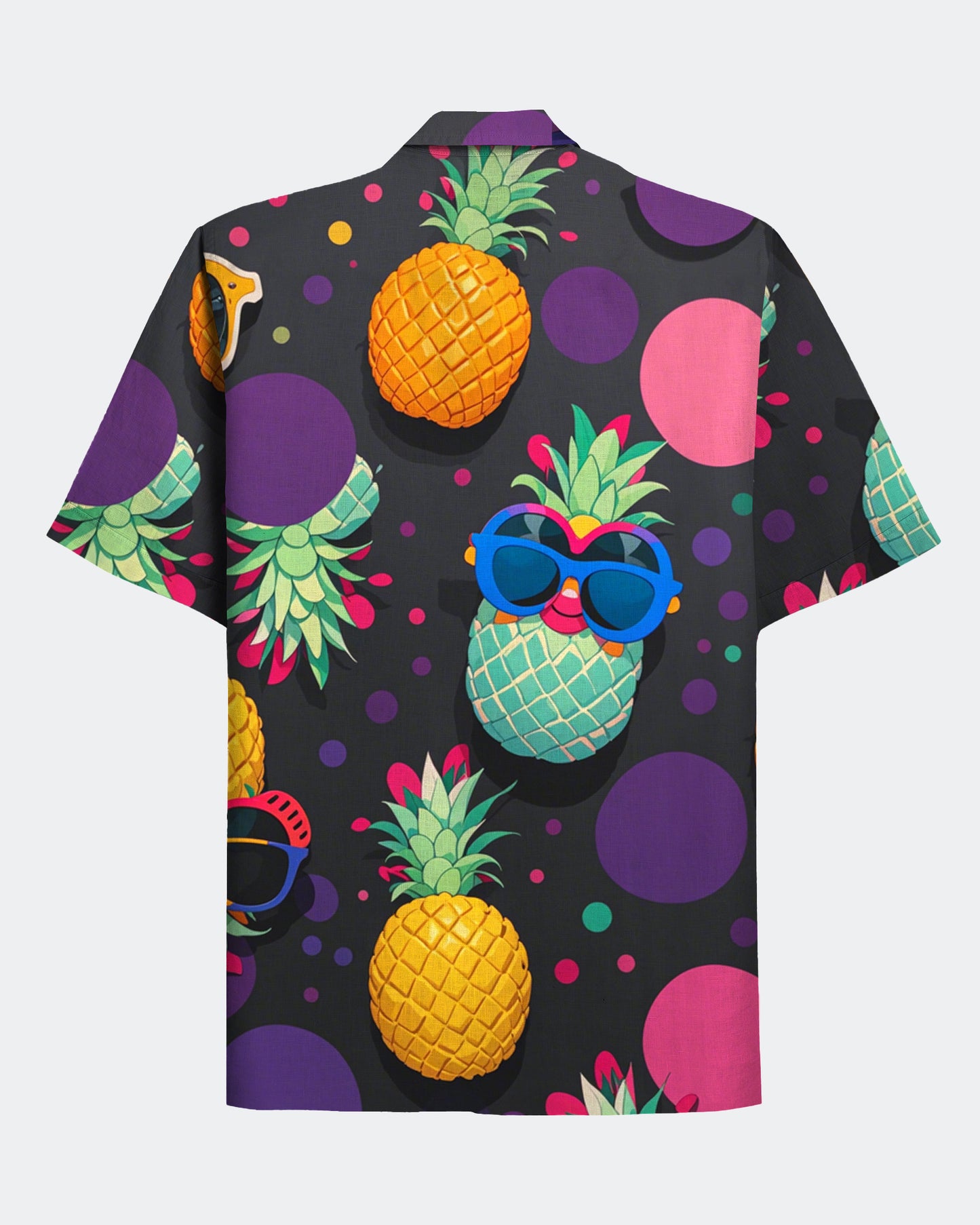 Men's Hawaii Childlike Abstract Pineapple Print Short Sleeve Shirt