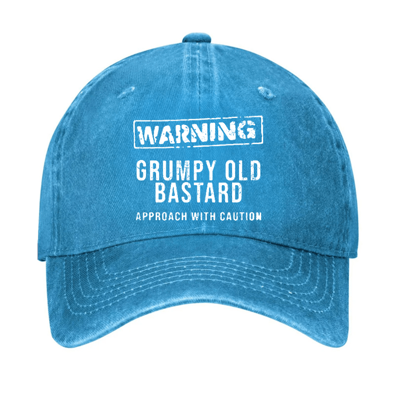 Warning Grumpy Old Bastard Approach With Caution Cap (Free Customization)