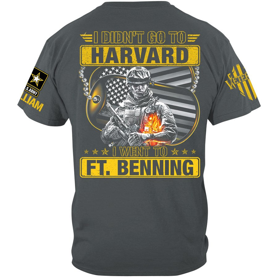 I Didn't Go To Harvard I Went To Military Base Custom Shirt Available To All Military Branches Gift For Veteran H2511 Trna