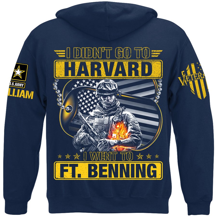 I Didn't Go To Harvard I Went To Military Base Custom Shirt Available To All Military Branches Gift For Veteran H2511 Trna