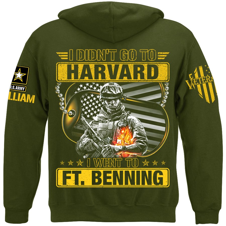 I Didn't Go To Harvard I Went To Military Base Custom Shirt Available To All Military Branches Gift For Veteran H2511 Trna