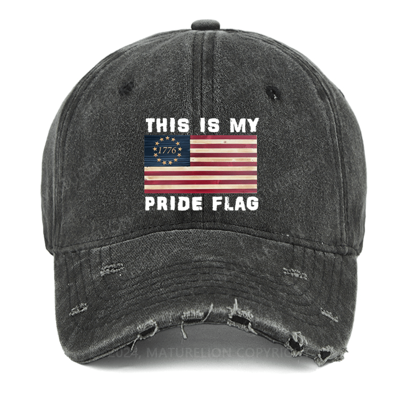 Maturelion This Is My Pride Flag USA American Washed Vintage Cap