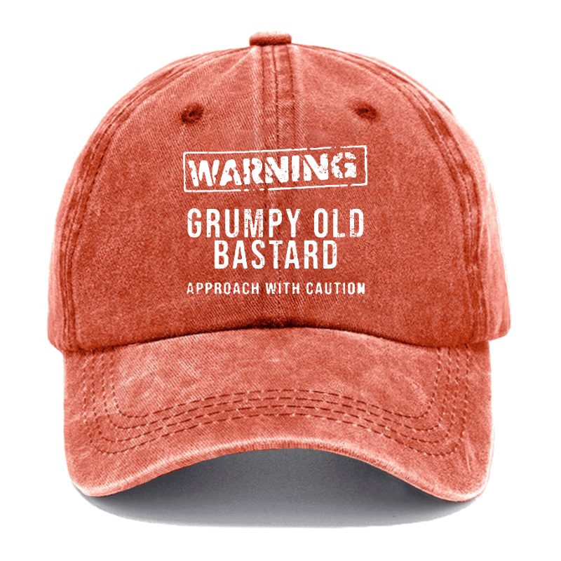 Warning Grumpy Old Bastard Approach With Caution Funny Saying Cap