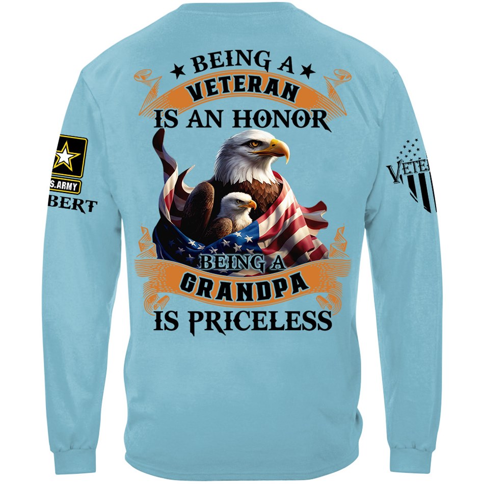 Being A Veteran Is An Honor Being A Grandpa Is Priceless Custom Shirt For Veteran Grandpa Papa H2511 Trna