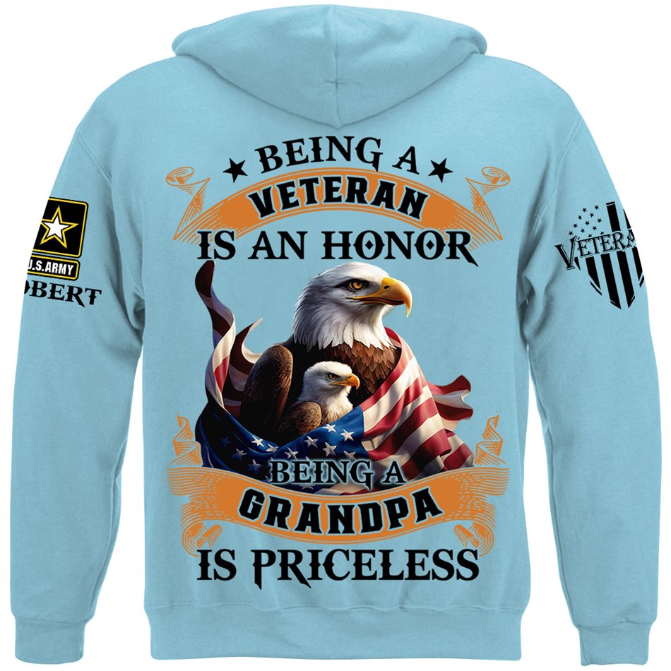 Being A Veteran Is An Honor Being A Grandpa Is Priceless Custom Shirt For Veteran Grandpa Papa H2511 Trna