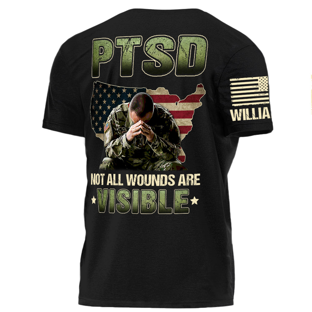 PTSD Not All Wounds Are Visible 22 Veterans A Day Personalized Shirt For Veteran H2511