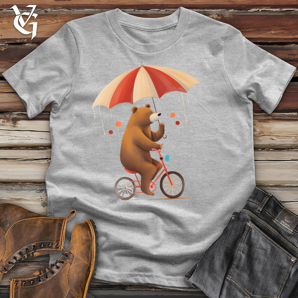 Bear Biking In The Rain Cotton Tee